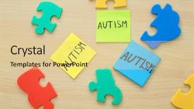  Presentation with autism puzzle - Presentation theme having colour psychology - colorful puzzle pieces and notes background and a blonde colored foreground