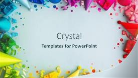  Presentation with colorful birthday frame party - Presentation theme with colorful-rainbow-birthday-party-border background and a  colored foreground