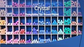  Presentation with pastel art - Presentation theme consisting of colorful rainbow pastel at shelf background and a ocean colored foreground