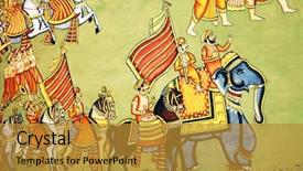  Presentation with rajput - Presentation enhanced with colorful rajput indian mural painting background and a gold colored foreground