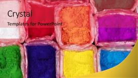  Presentation with kathmandu - PPT theme featuring colorful rangoli powder for sale background and a red colored foreground