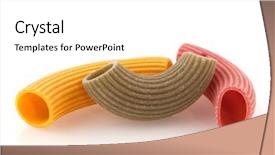  Presentation with tubes - Beautiful presentation theme featuring colorful raw pasta tubes in green red and white backdrop and a white colored foreground