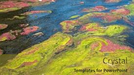  Presentation with winter river - Beautiful slide deck featuring colorful-red-azolla-floating backdrop and a gold colored foreground
