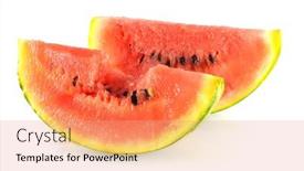  Presentation with colorful - Amazing slides having colorful-red-watermelon-slices backdrop and a coral colored foreground