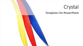  Presentation with colorful - Slide deck having colorful ribbons isolated on white background and a white colored foreground