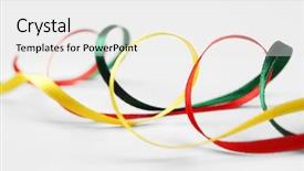  Presentation with bright colorful candy isolated - Presentation theme featuring colorful ribbons isolated on white background and a white colored foreground