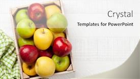  Presentation with apple - Presentation having colorful-ripe-apple-fruits background and a white colored foreground