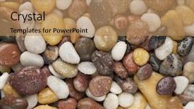  Presentation with water river - PPT layouts enhanced with colorful river pebbles with water background and a coral colored foreground