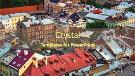  Presentation with colorful - Slide deck featuring colorful-roofs-of-old-houses background and a violet colored foreground