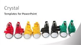  Presentation with sneakers - Beautiful PPT theme featuring colorful-row-canvas-sneakers-isolated backdrop and a white colored foreground