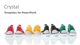  Presentation with sneakers - Colorful slide set enhanced with colorful-row-canvas-sneakers-isolated backdrop and a white colored foreground