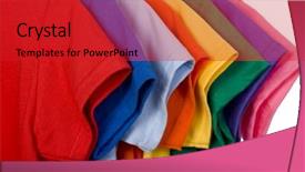  Presentation with cotton - Cool new theme with colorful row t-shirt backdrop and a crimson colored foreground