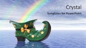  Presentation with saint - Presentation theme featuring colorful saint patricks day boot background and a light blue colored foreground