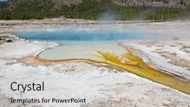  Presentation with water park - Audience pleasing presentation design consisting of colorful sapphire hot water pool backdrop and a light gray colored foreground