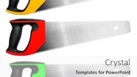 Presentation with colorful - Presentation consisting of colorful-saw-isolated-on-white background and a white colored foreground