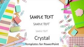  Presentation with border - Cool new slide deck with colorful school supplies on white backdrop and a white colored foreground