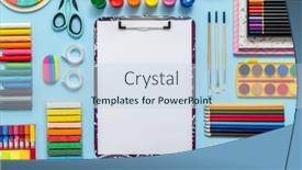  Presentation with middle school - Presentation theme having colorful-school-supplies-placed background and a lemonade colored foreground