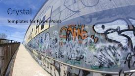  Presentation with graffiti - Amazing presentation design having colorful-segment-of-a-graffiti backdrop and a teal colored foreground