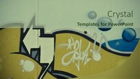  Presentation with graffiti - Theme with doodle modern red - colorful segment of a graffiti background and a mint green colored foreground