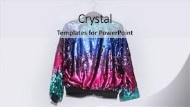  Presentation with pattern - Beautiful slide set featuring colorful sequins texture pattern jacket backdrop and a sky blue colored foreground