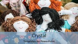  Presentation with fair - Beautiful slides featuring colorful sewed handmade dolls backdrop and a light blue colored foreground