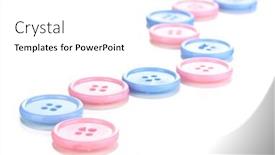  Presentation with sewing - Presentation theme with colorful sewing buttons isolated on white background and a white colored foreground