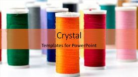  Presentation with sewing tools - Colorful slide deck enhanced with colorful sewing threads isolated backdrop and a  colored foreground
