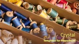  Presentation with sewing - PPT theme having colorful-sewing background and a tawny brown colored foreground