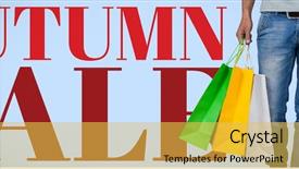  Presentation with colorful - PPT layouts featuring colorful shopping bag against white background and a yellow colored foreground