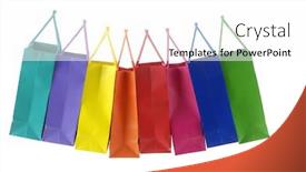  Presentation with paper bag vs plastic bags - Presentation theme with colorful-shopping-bags-on-white background and a white colored foreground