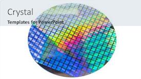  Presentation with wafer - Presentation enhanced with colorful-silicon-wafer-with-chips background and a light blue colored foreground