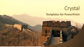  Presentation with great wall travelling - Cool new theme with colorful sky in beijing china backdrop and a white colored foreground