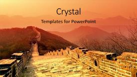  Presentation with morning sunrise - PPT theme having colorful sky in beijing china background and a yellow colored foreground