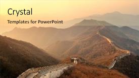  Presentation with morning sunrise - Presentation theme consisting of colorful sky in beijing china background and a blonde colored foreground