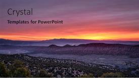  Presentation with dinosaur - Colorful PPT theme enhanced with colorful-sky-over-yampa-river backdrop and a coral colored foreground