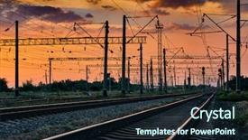  Presentation with transportation traffic - Audience pleasing slide deck consisting of colorful sky railcar and traffic backdrop and a wine colored foreground