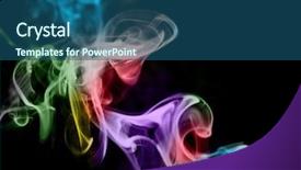  Presentation with colorful abstract movable - Cool new PPT layouts with colorful smoke abstract curly backdrop and a ocean colored foreground