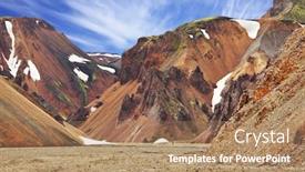  Presentation with last - Presentation theme featuring colorful smooth mountains in the icelandic reserve landmannalaugar in the hollows is last year's snow rhyolite mountains background and a coral colored foreground