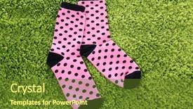  Presentation with socks - Cool new PPT theme with colorful socks on color background backdrop and a tawny brown colored foreground