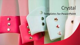  Presentation with coats - Slide deck enhanced with colorful softshell coats on rack background and a soft green colored foreground