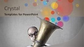  Presentation with sounds - Amazing presentation theme having man trombone plays - colorful sounds backdrop and a coral colored foreground