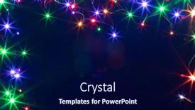  Presentation with sparkling lights - Cool new PPT theme with colorful-sparkling-christmas-lights-background backdrop and a navy blue colored foreground