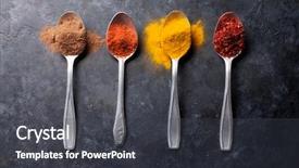  Presentation with colorful odontology 3d view for ted bundy - PPT layouts with colorful spices in spoons top background and a dark gray colored foreground