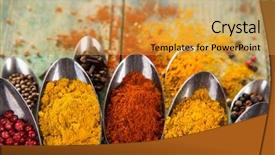  Presentation with world war i - Slide deck with colorful spices of the world background and a gold colored foreground