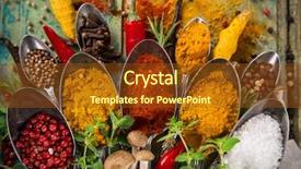  Presentation with spices - Amazing PPT theme having colorful spices of the world backdrop and a tawny brown colored foreground