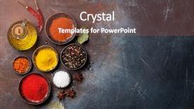  Presentation with spices - Slide deck having colorful spices on stone table background and a tawny brown colored foreground