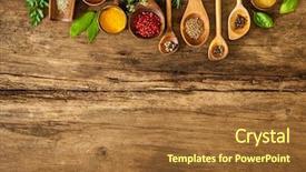  Presentation with spices - PPT layouts with colorful spices on wooden table background and a red colored foreground