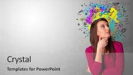  Presentation with splash - Presentation theme enhanced with colorful splash above the head background and a  colored foreground