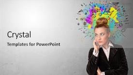  Presentation with splash - Presentation design enhanced with colorful splash above the head background and a  colored foreground