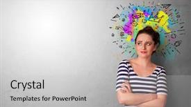  Presentation with crown - Amazing presentation theme having colorful splash above the head backdrop and a  colored foreground